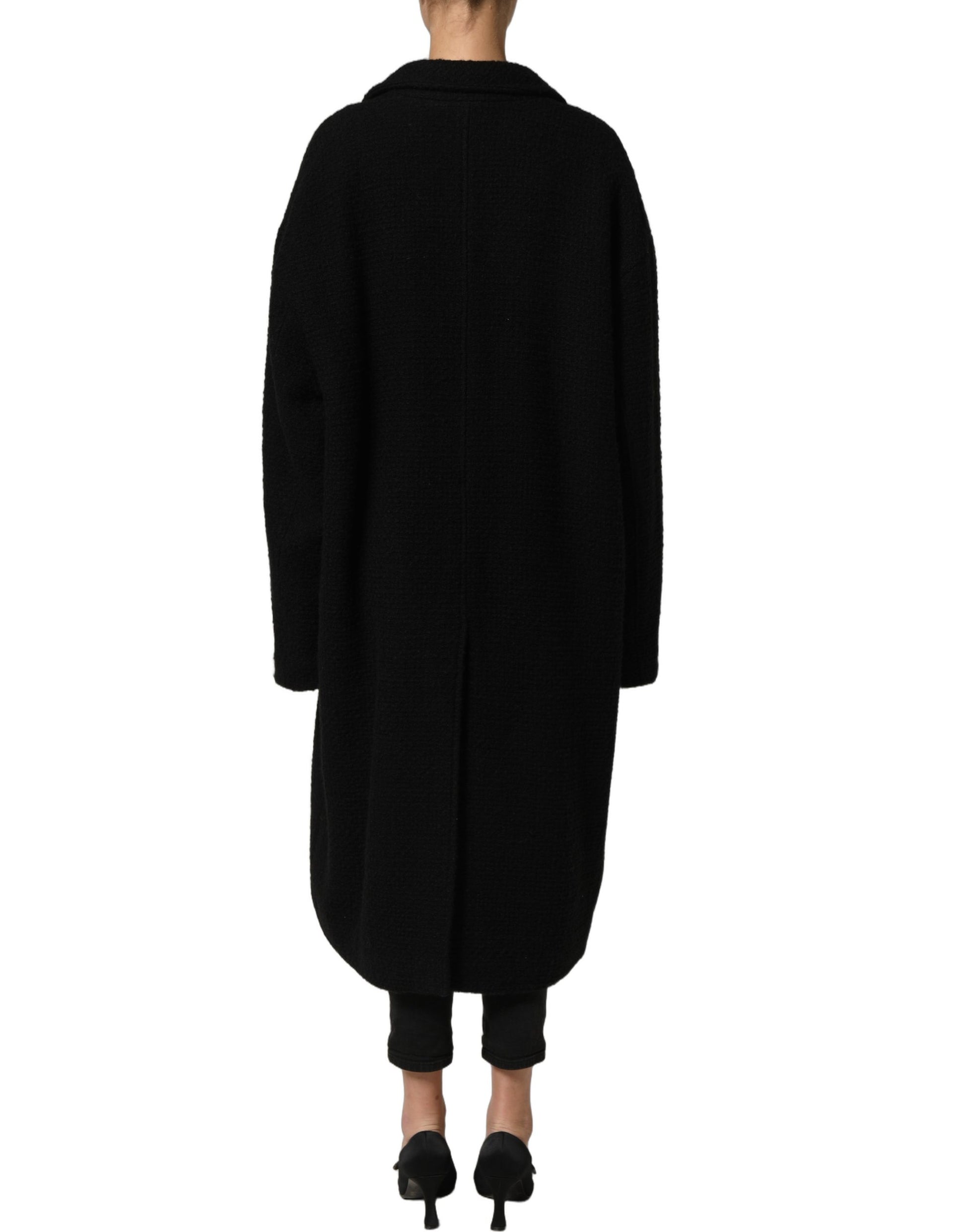 Black Double Breasted Men Trench Coat Jacket