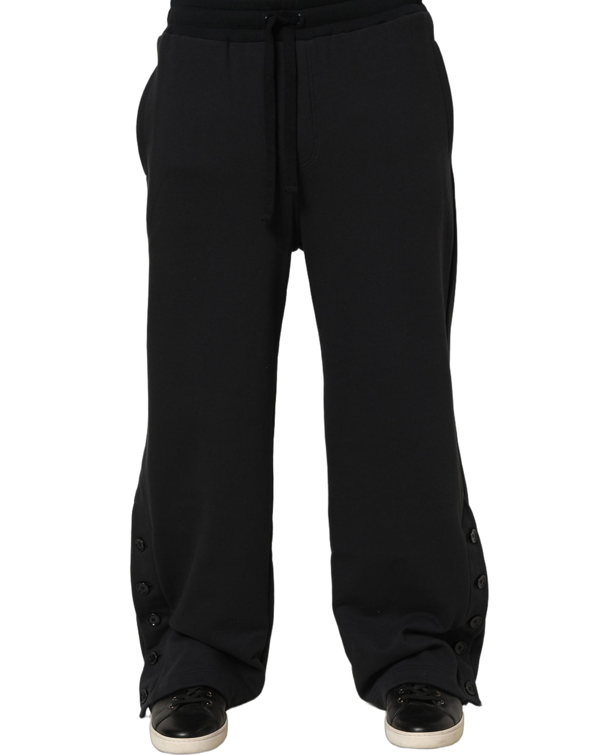 Black Drawstring Viscose Jogger Men Sweatpants Pants