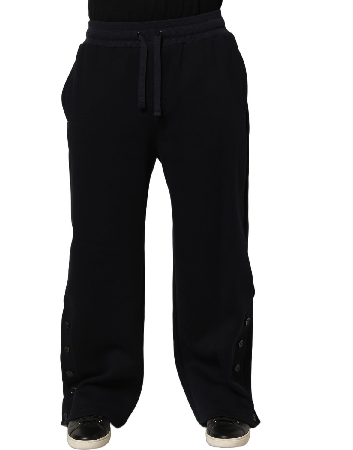 Black Drawstring Viscose Jogger Men Sweatpants Pants