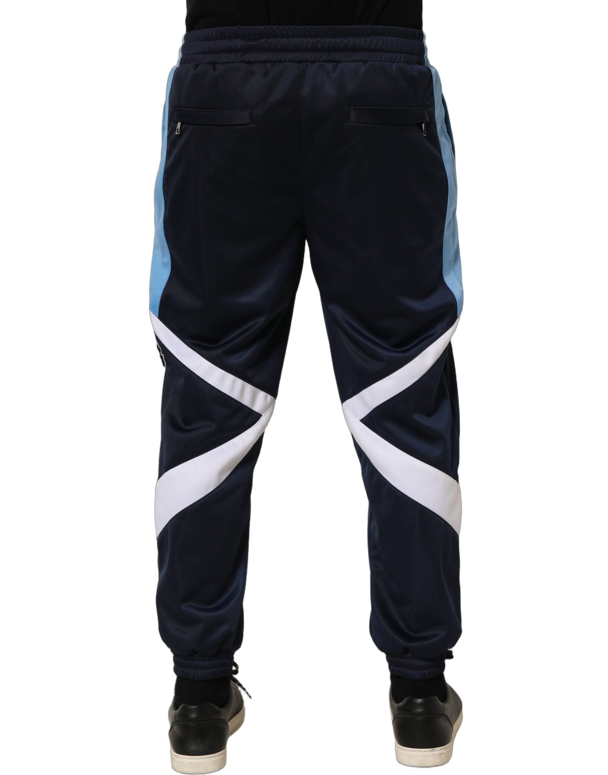 Blue White Drawstring Jogger Sweatpants Pants