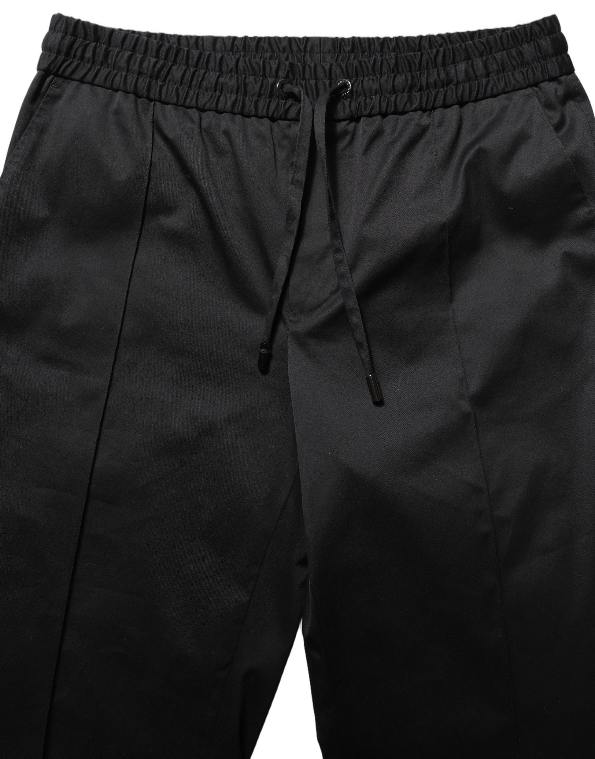 Black Drawstring Cotton Jogger Men Sweatpants Pants