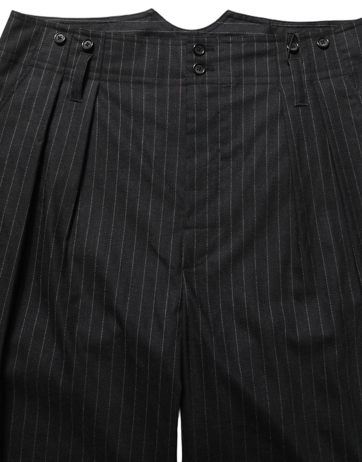Black Pinstripe Wool Men Dress Trouser Pants