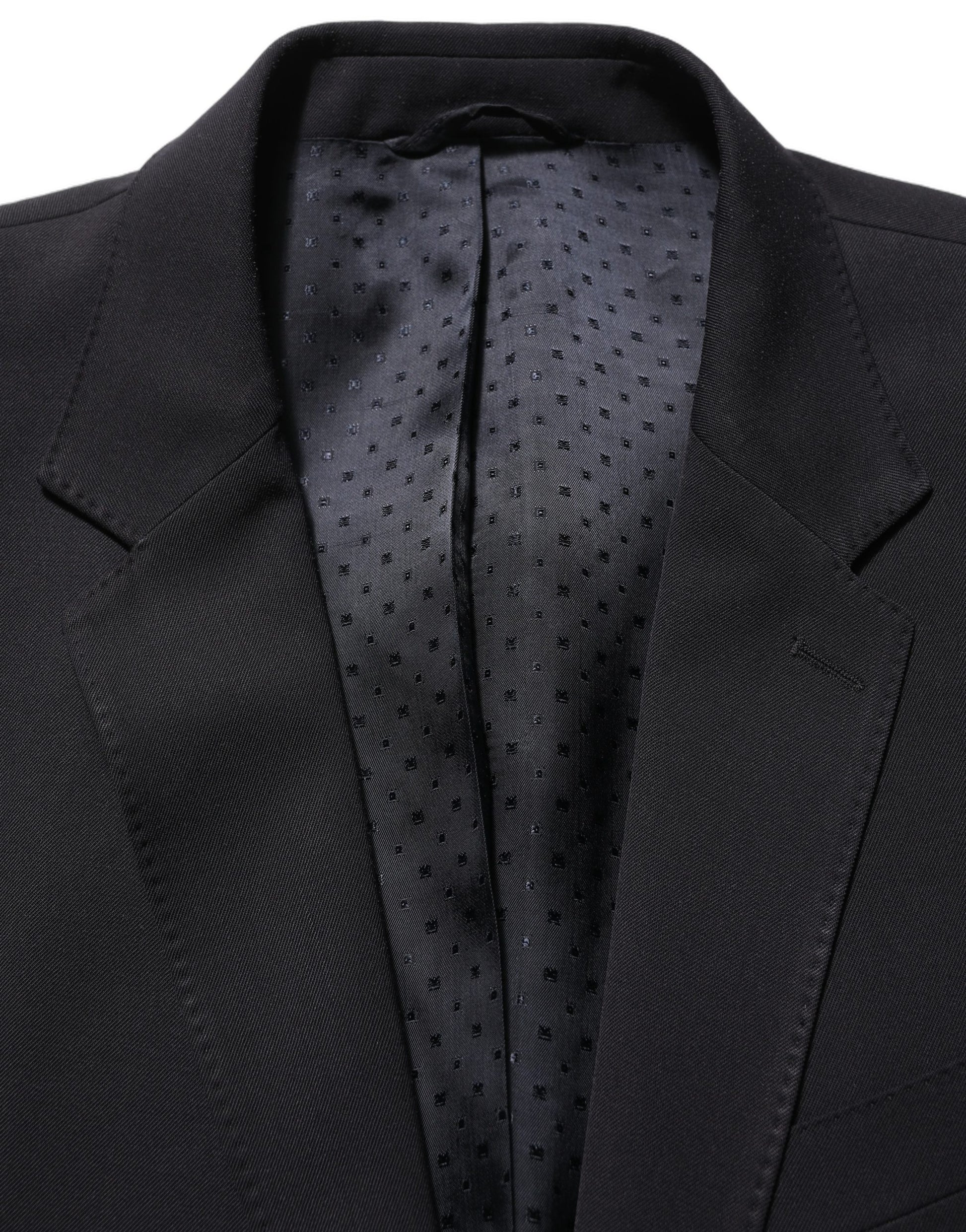 Black Wool Slim Fit Formal Men 2 Piece Suit
