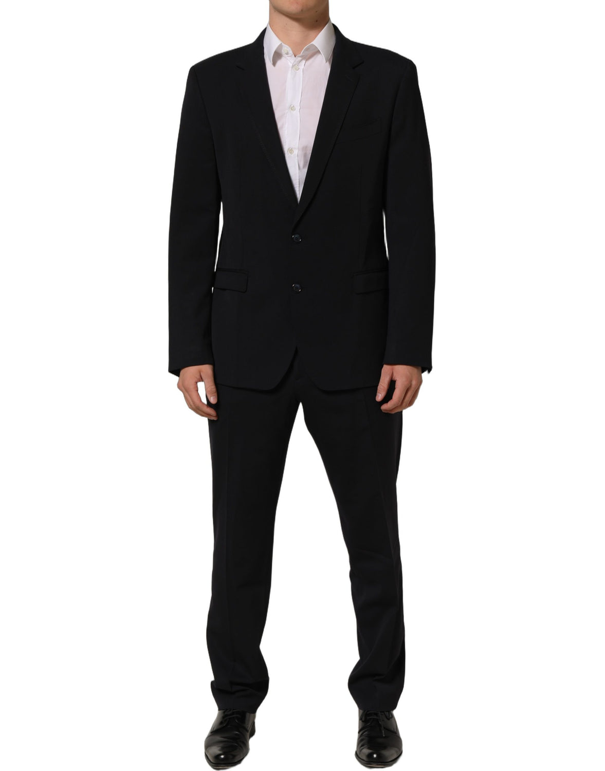 Black Wool Slim Fit Formal Men 2 Piece Suit