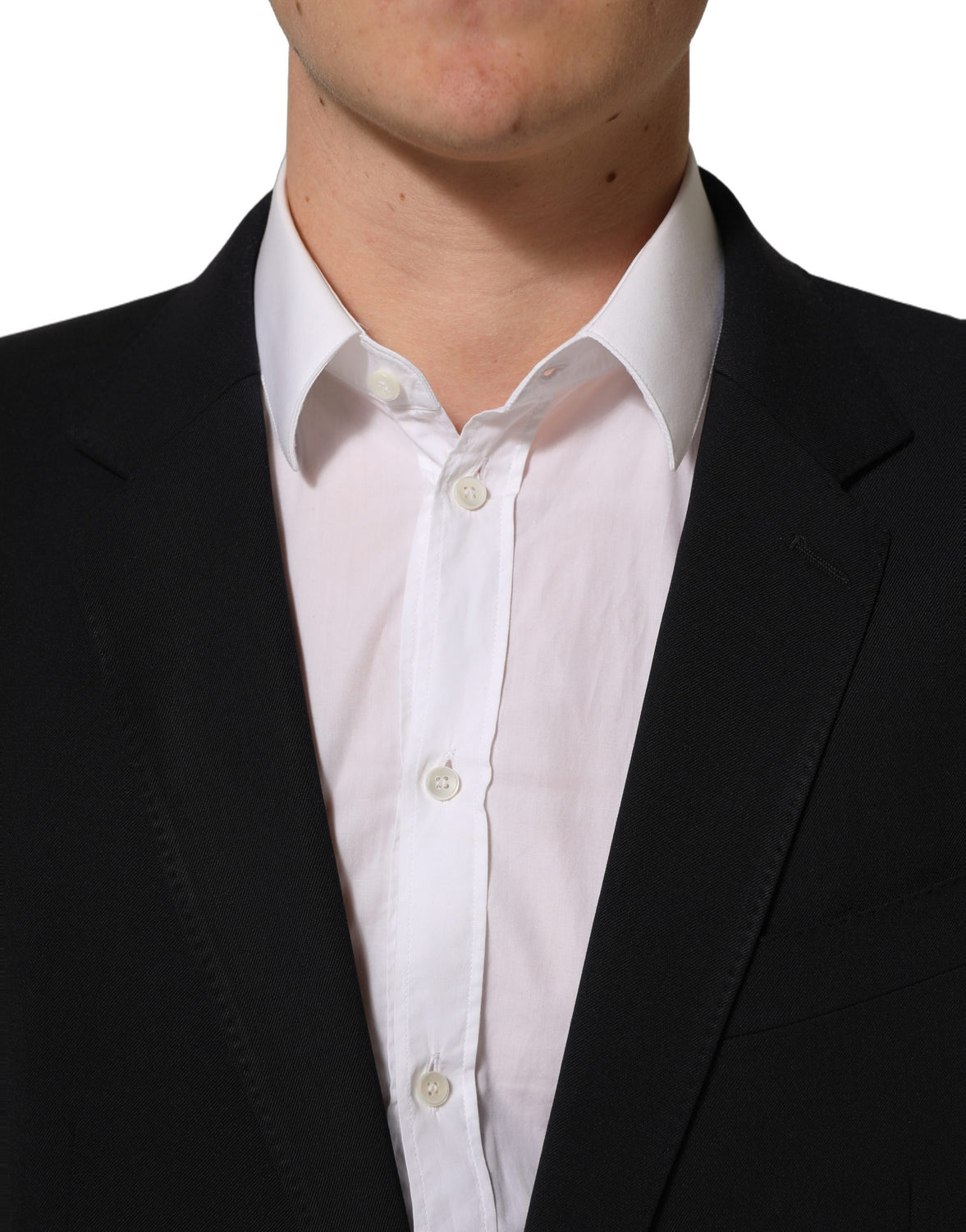 Black Wool Slim Fit Formal Men 2 Piece Suit