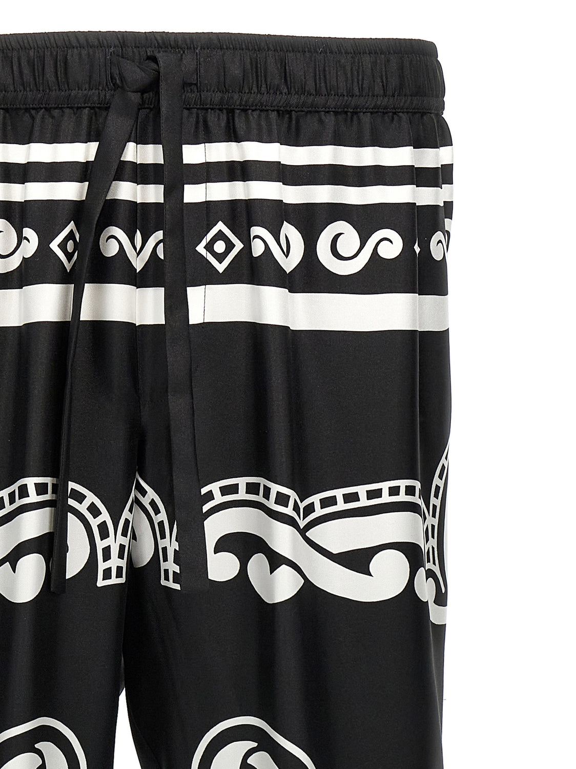 Bicolor Silk Casual Pants