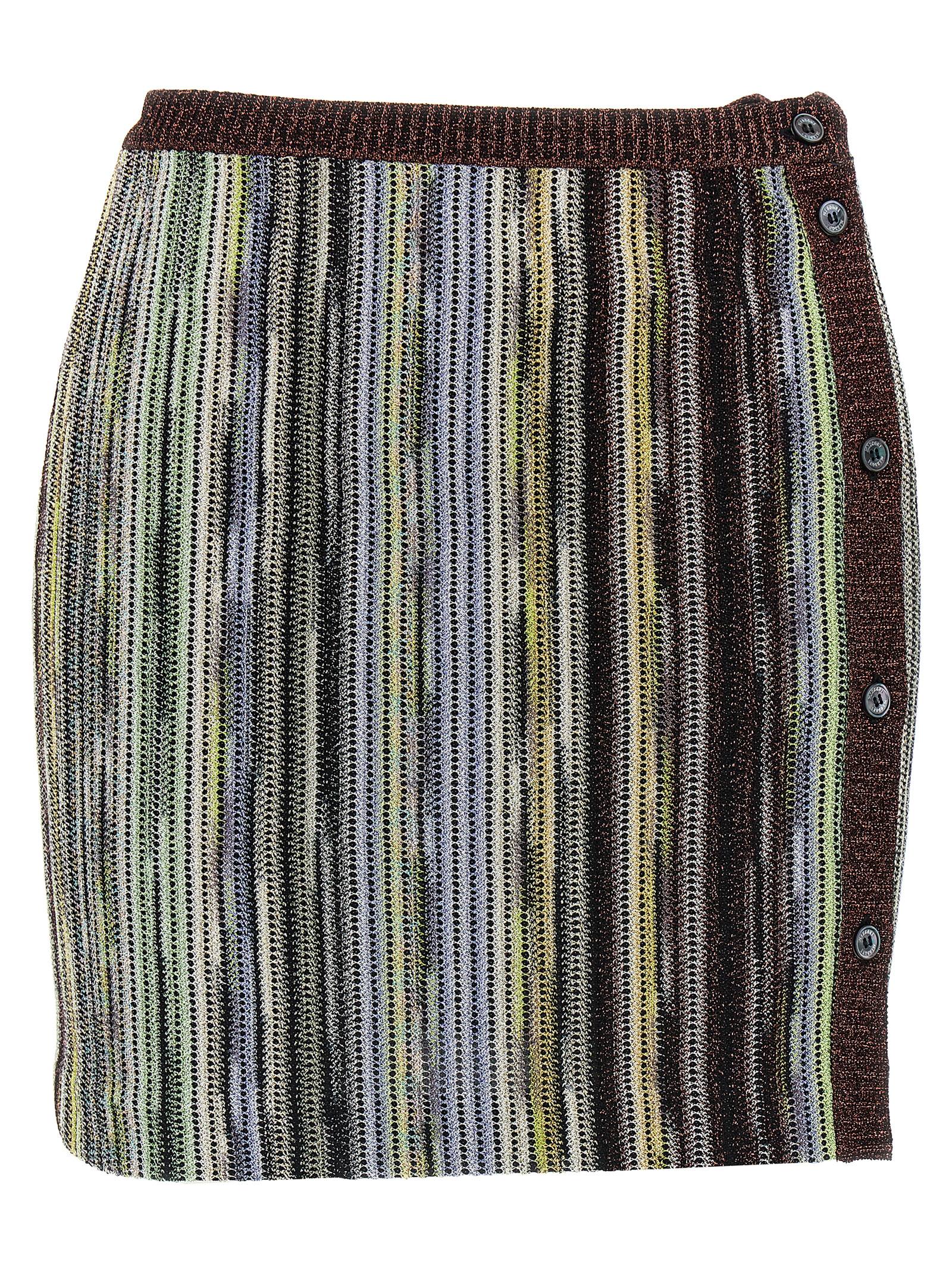 Multicolor Viscose Long Skirt