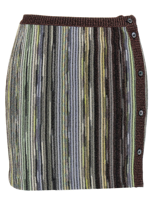 Multicolor Viscose Long Skirt