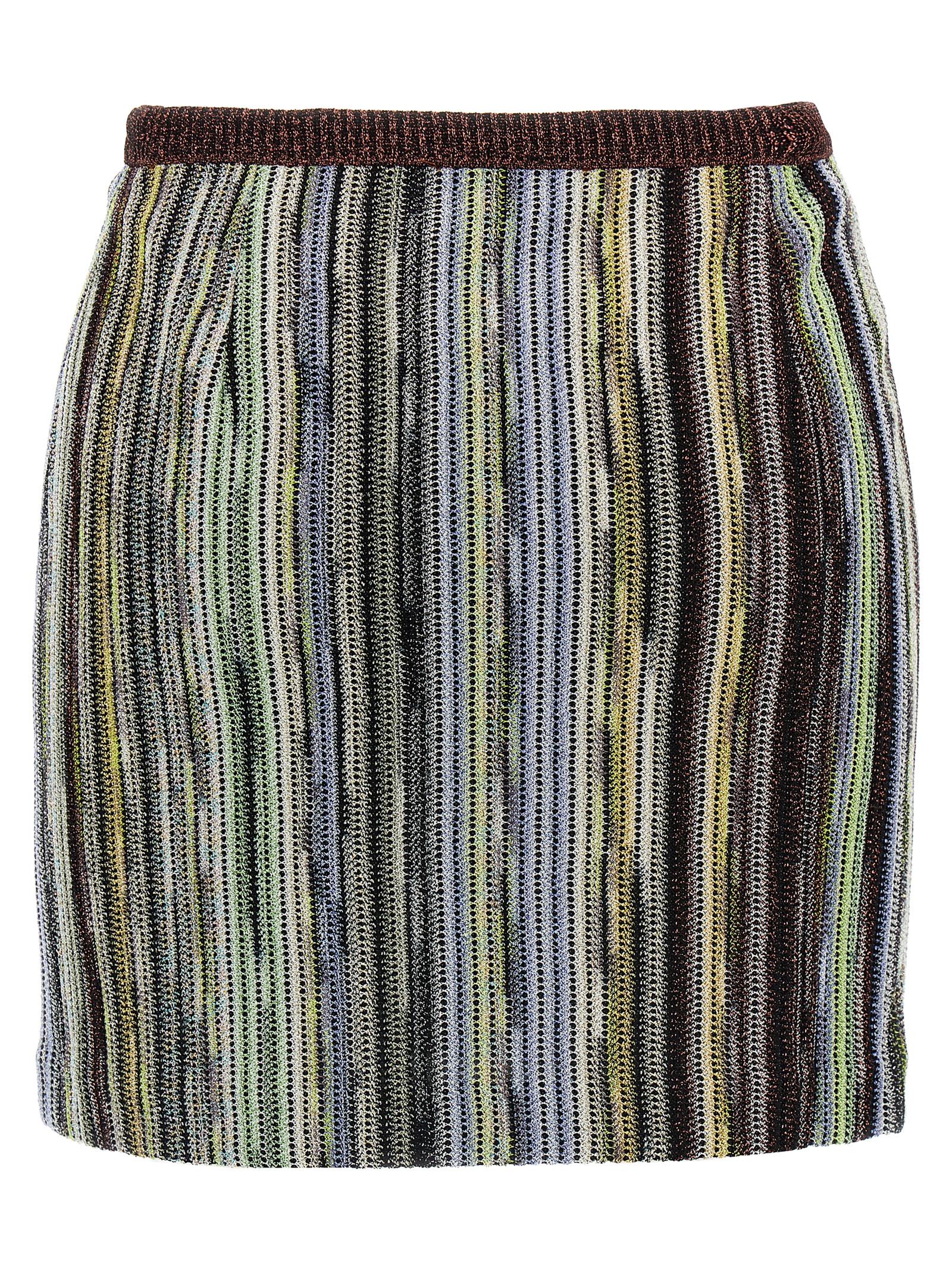 Multicolor Viscose Long Skirt