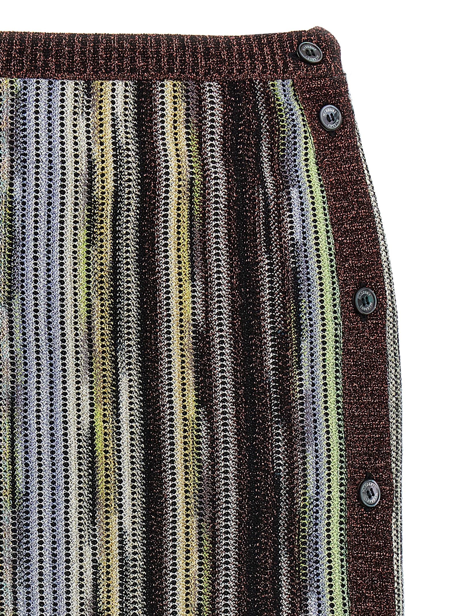 Multicolor Viscose Long Skirt