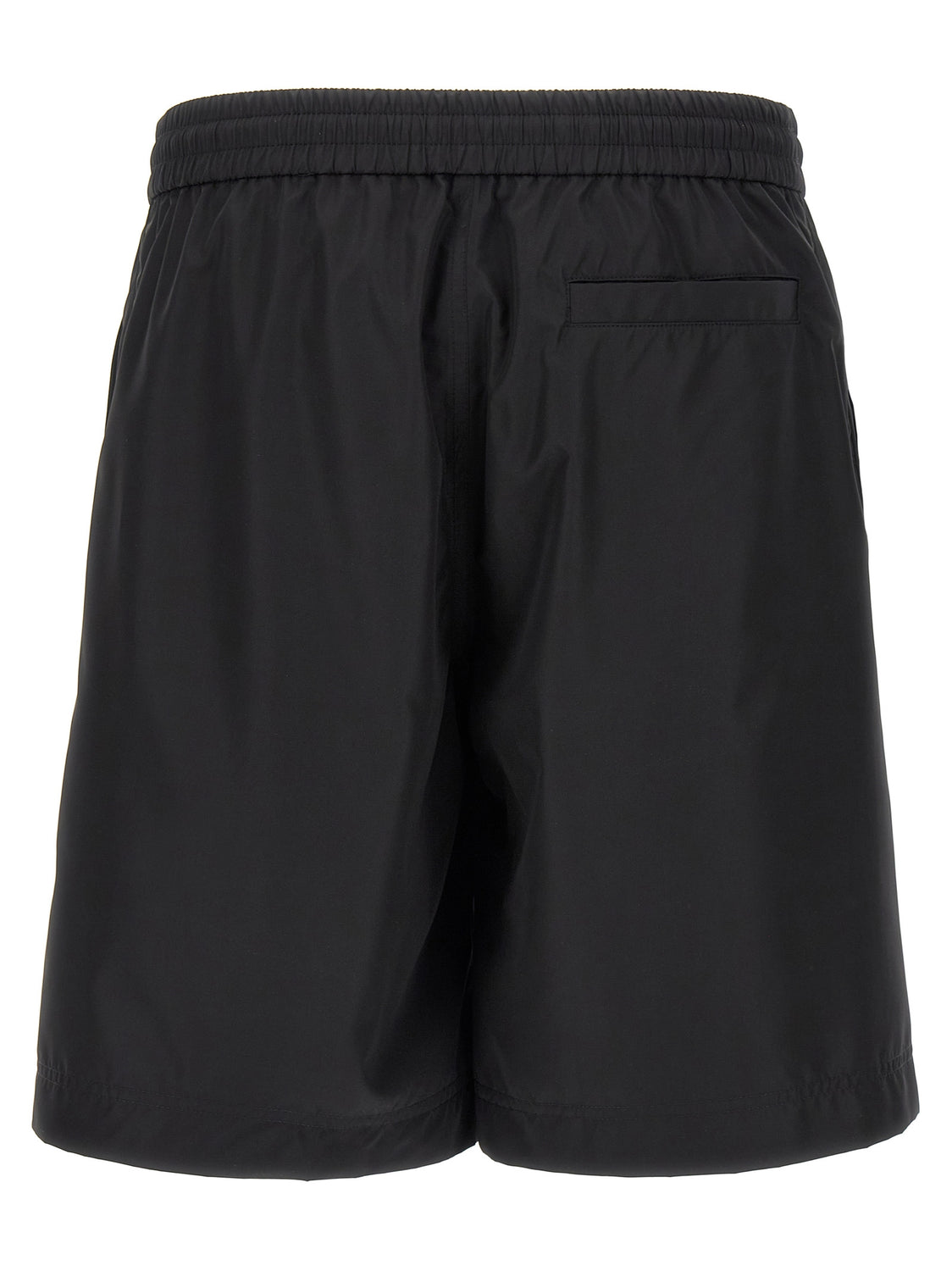 Black Polyester Bermuda Shorts