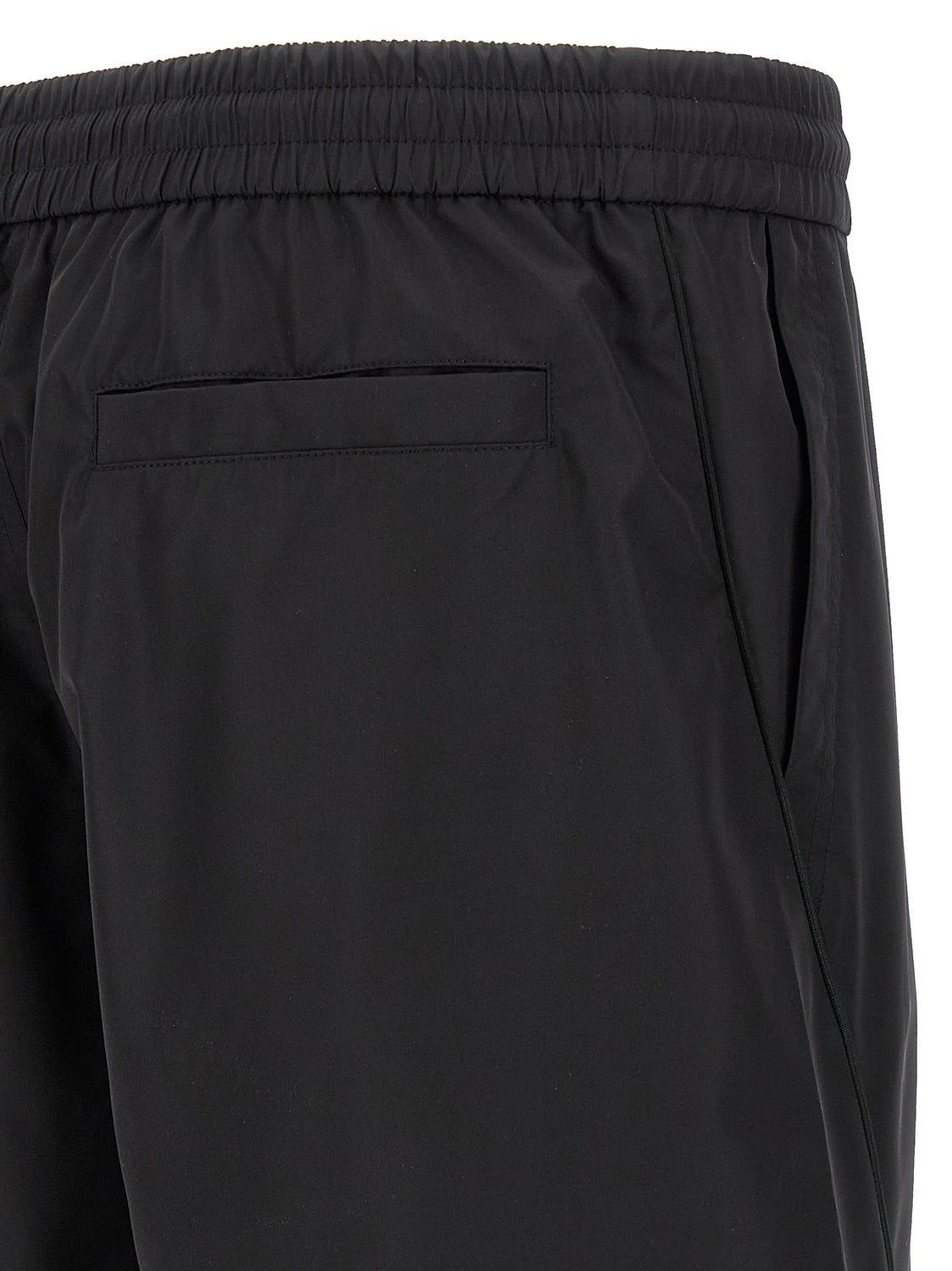 Black Polyester Bermuda Shorts
