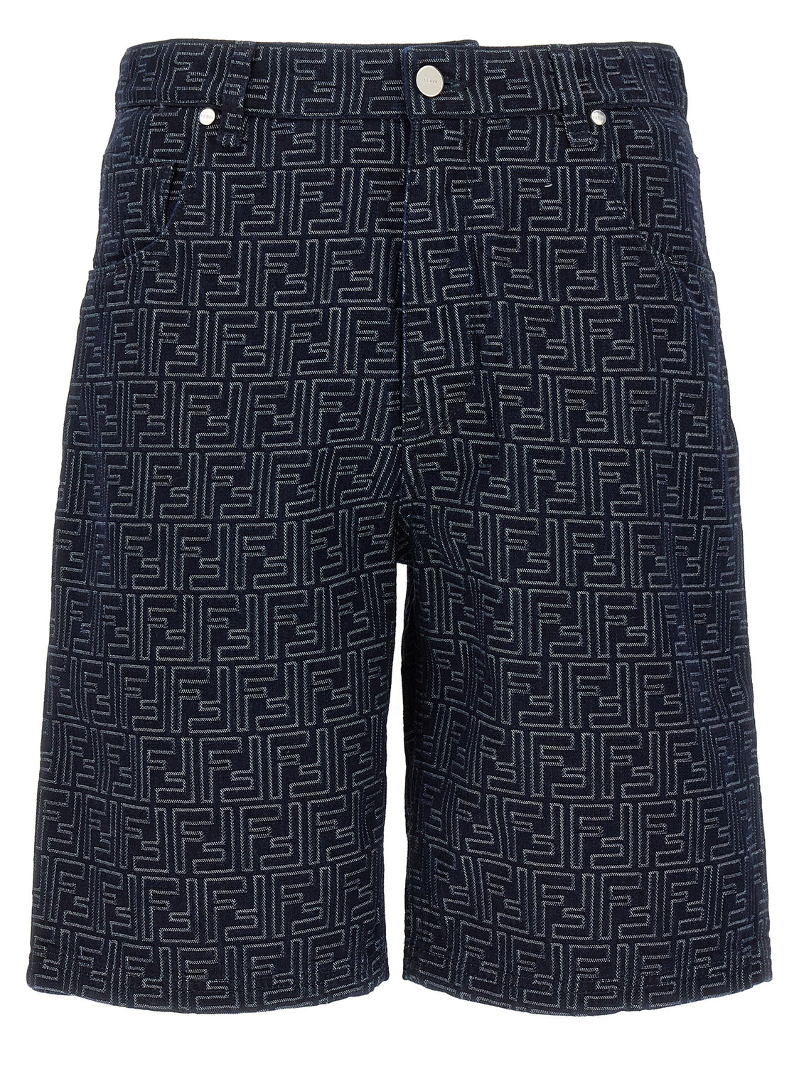 Blue Cotton Bermuda Shorts