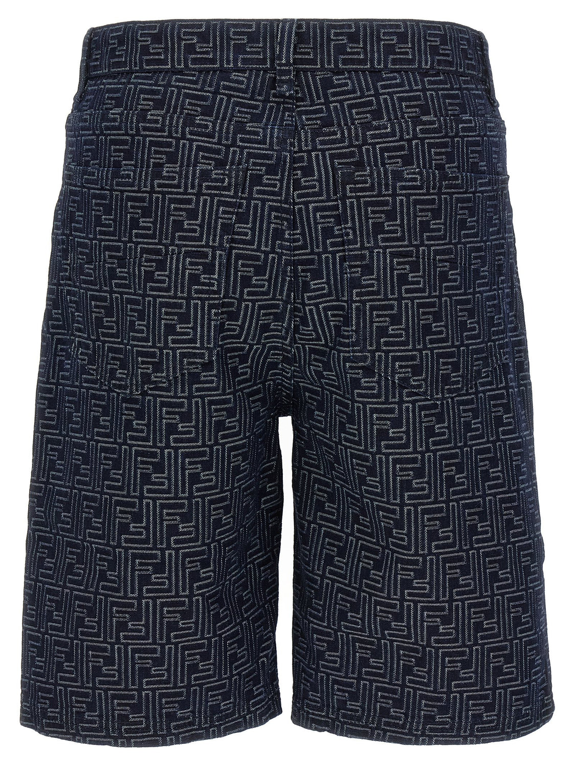 Blue Cotton Bermuda Shorts