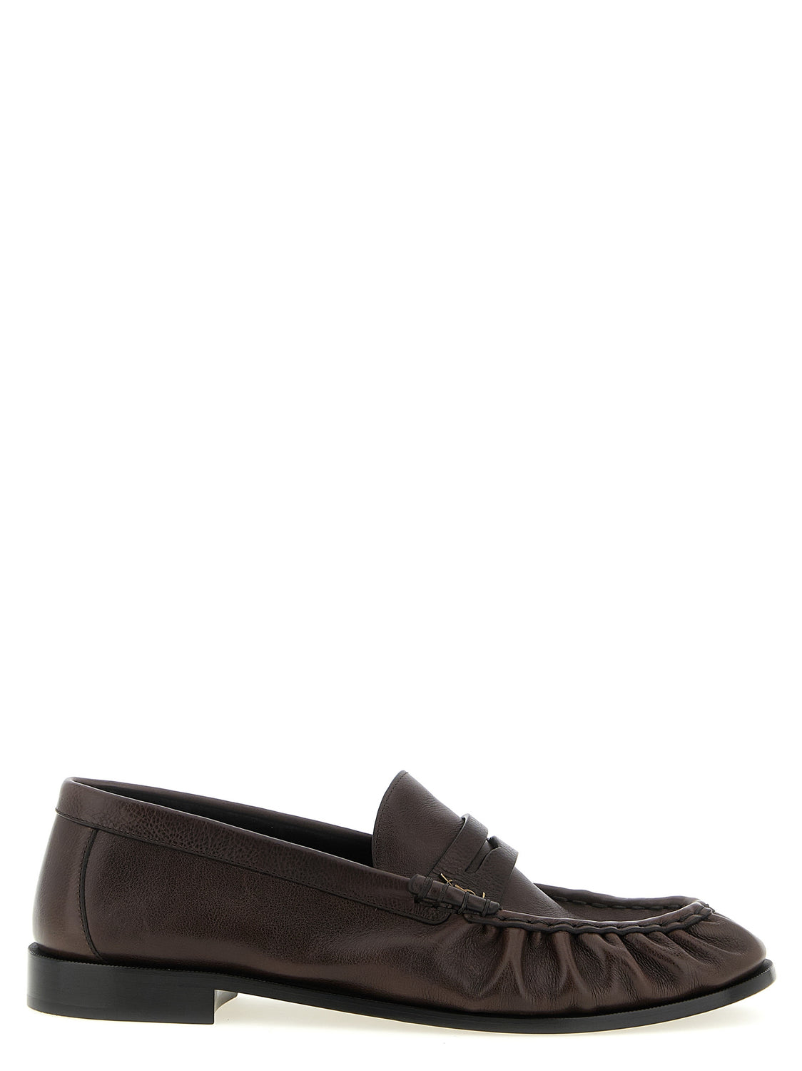 Brown Calfskin Slip-On Loafers