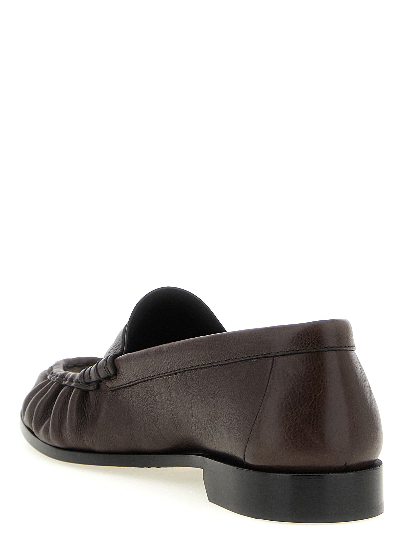 Brown Calfskin Slip-On Loafers