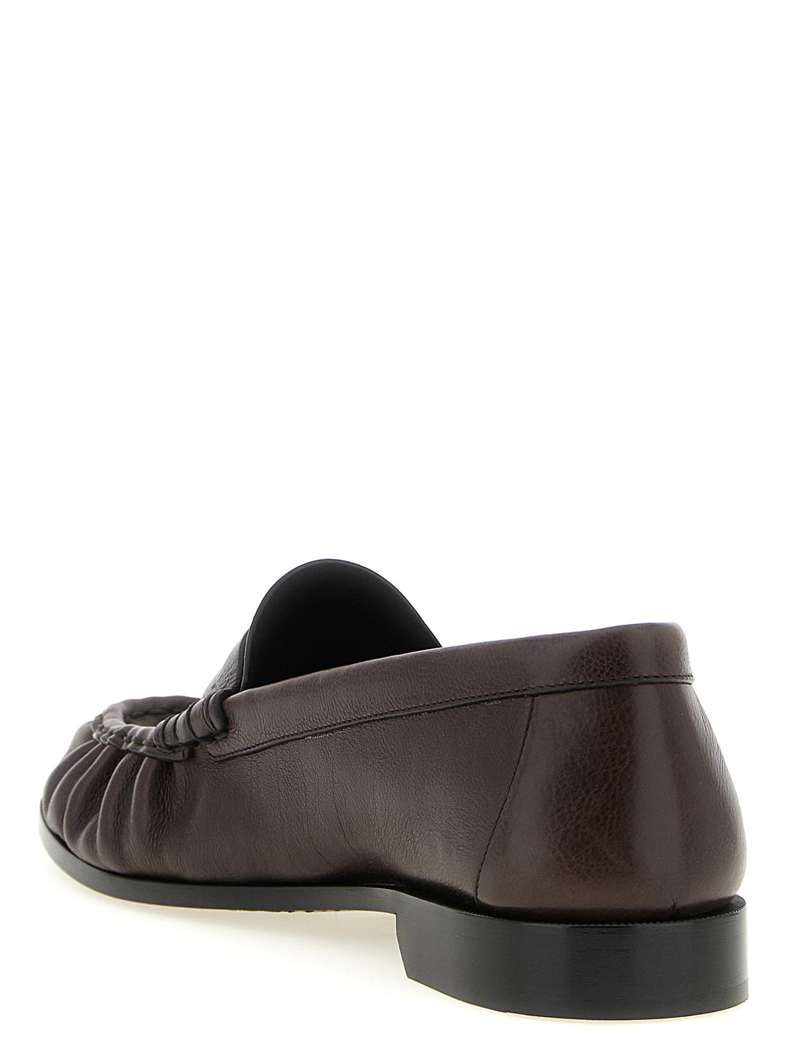 Brown Calfskin Slip-On Loafers