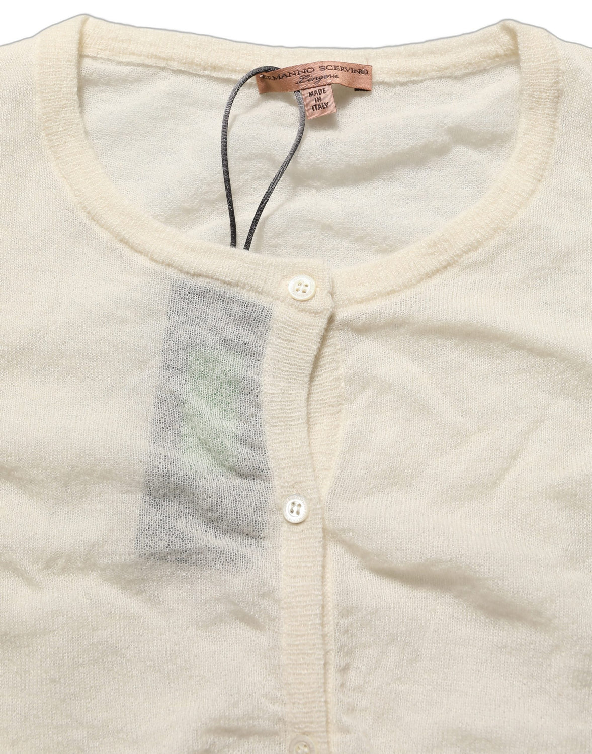 White Knit Cropped Wool Cardigan Sweater