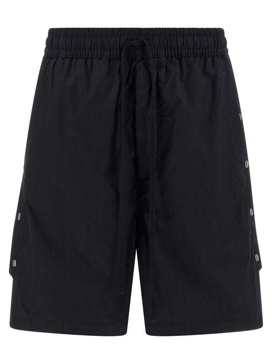 Black Cotton Bermuda Shorts