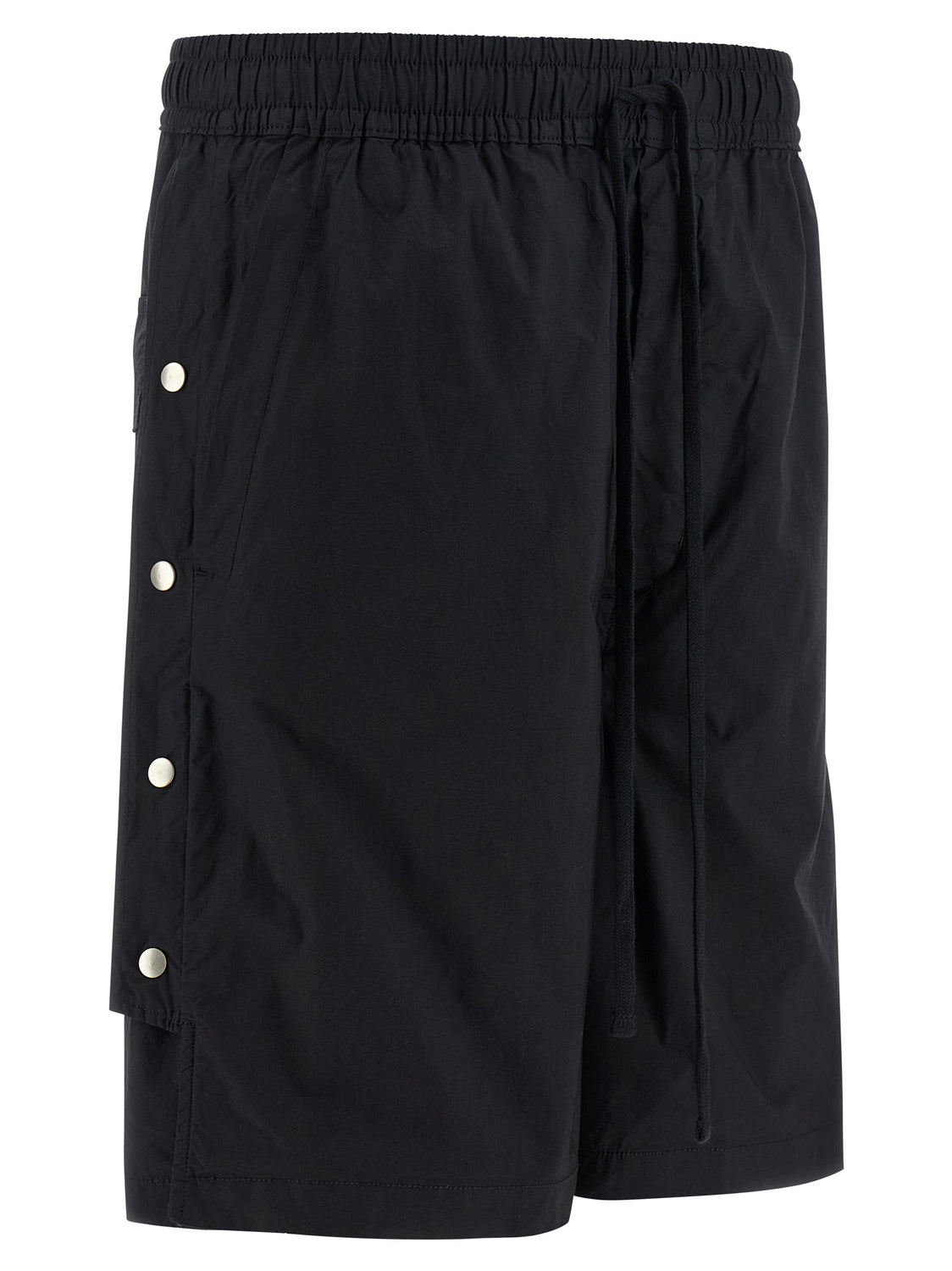 Black Cotton Bermuda Shorts