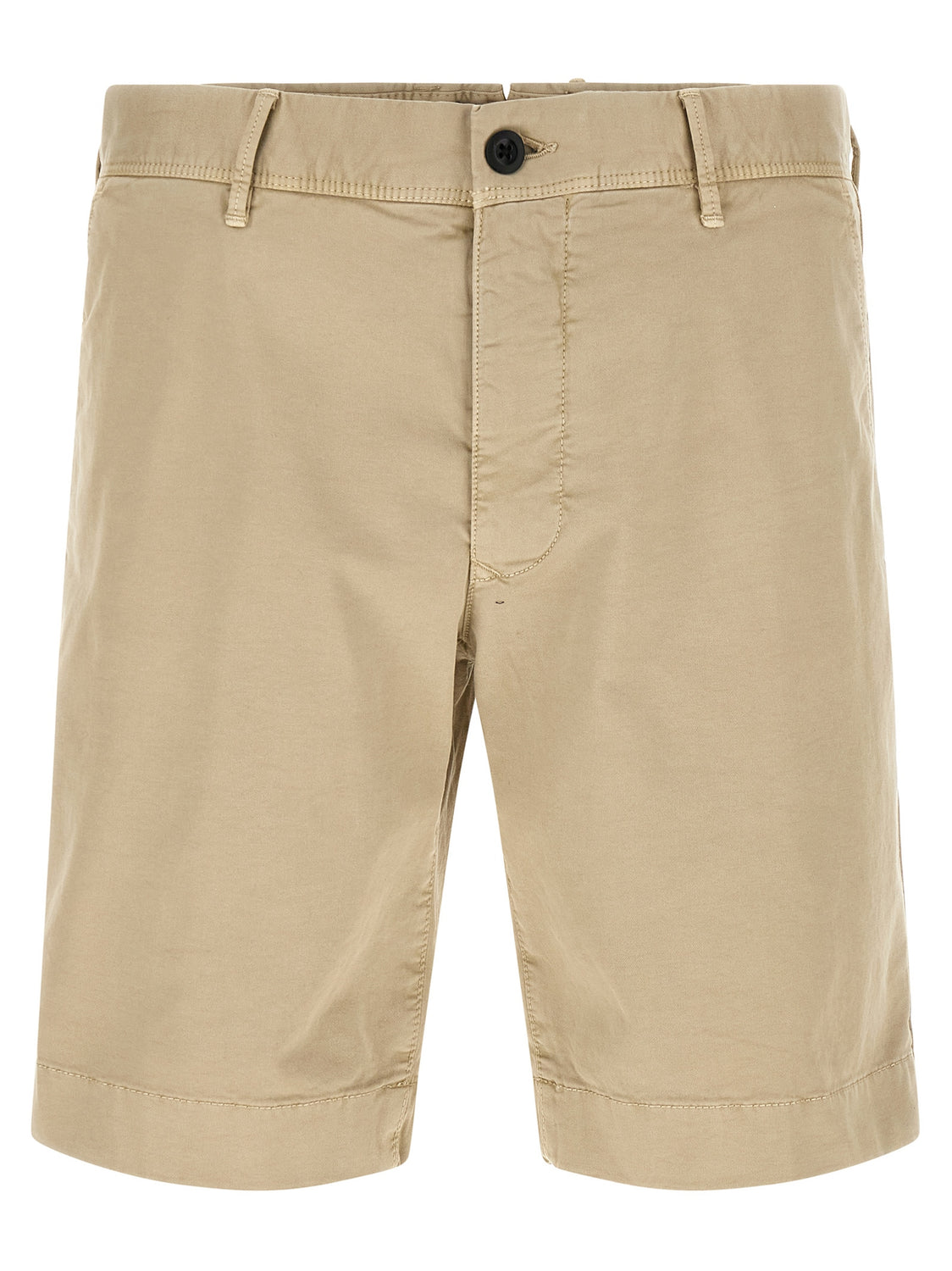 Beige Cotton Bermuda Shorts