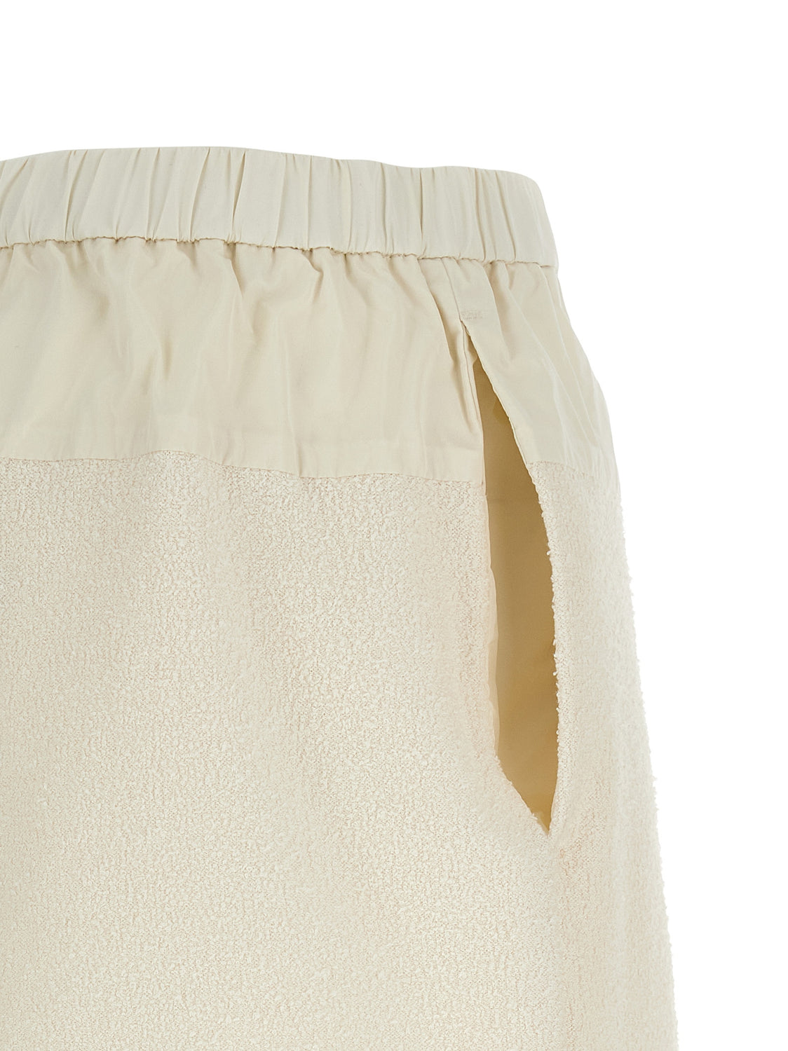 White Polyester Bermuda Shorts