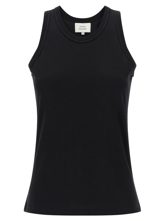 Black Cotton Sleeveles T-Shirt