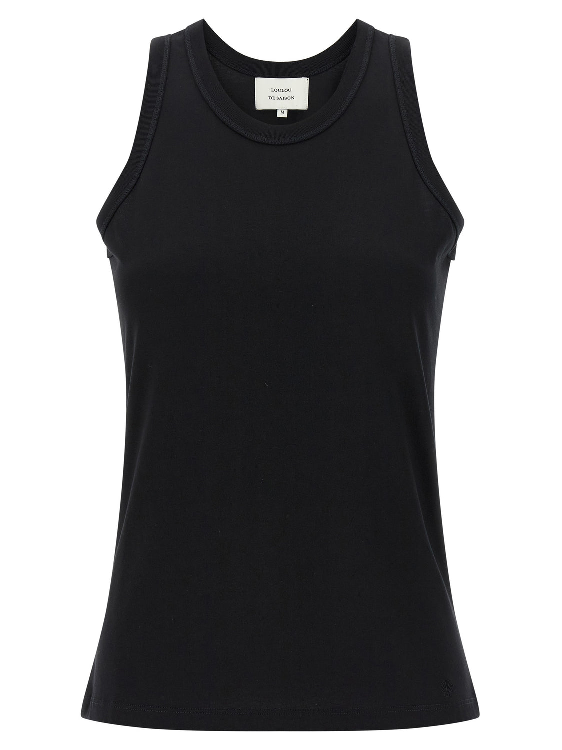 Black Cotton Sleeveles T-Shirt