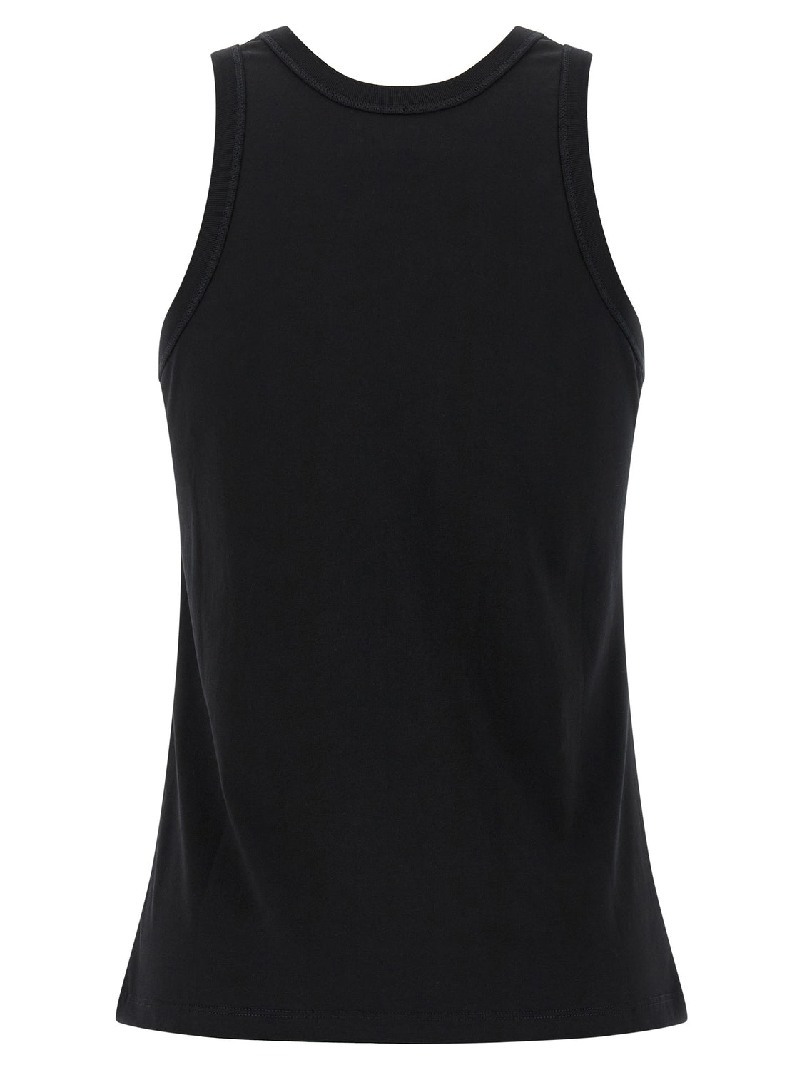 Black Cotton Sleeveles T-Shirt
