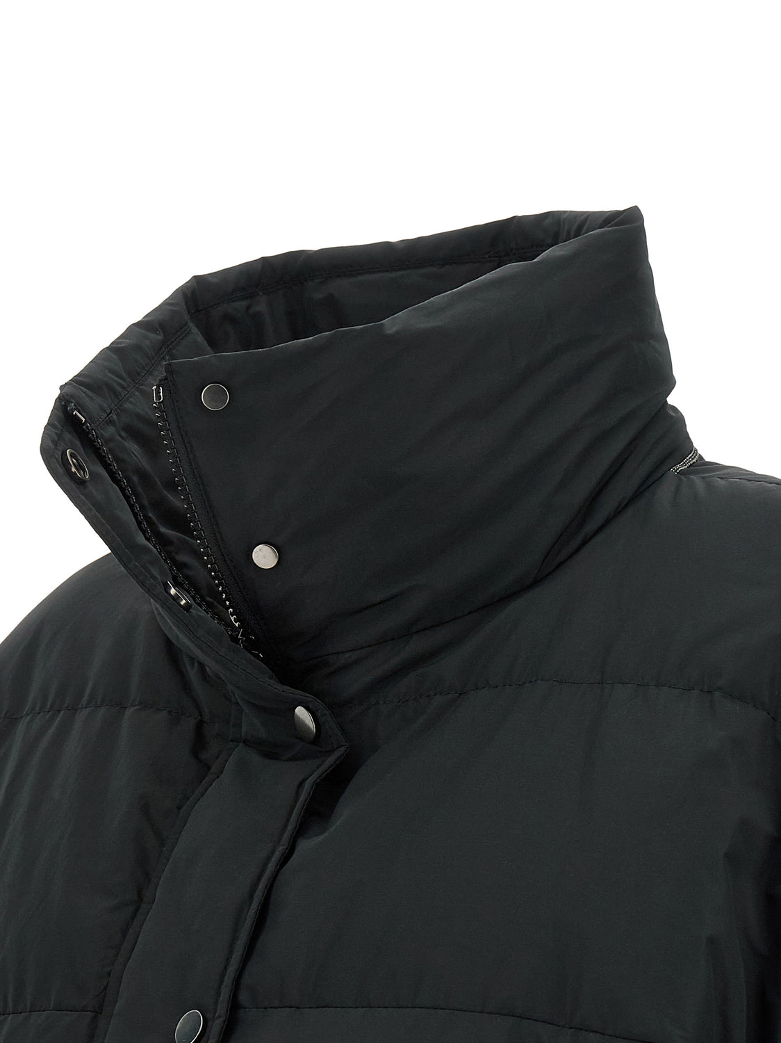 Black Cotton Full-Length Jacket