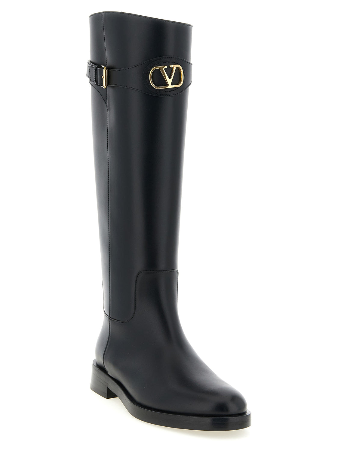 Black Calfskin Over The Knee
