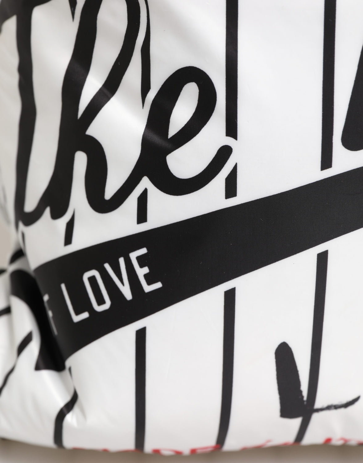 Black White Striped Polyester Drawstring Backpack Men Bag