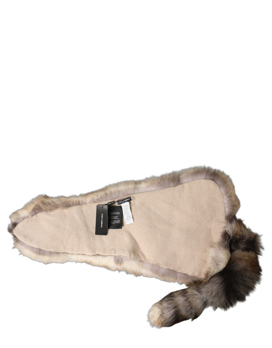 Brown Frost Fox Fur Neck Warmer Winter Scarf