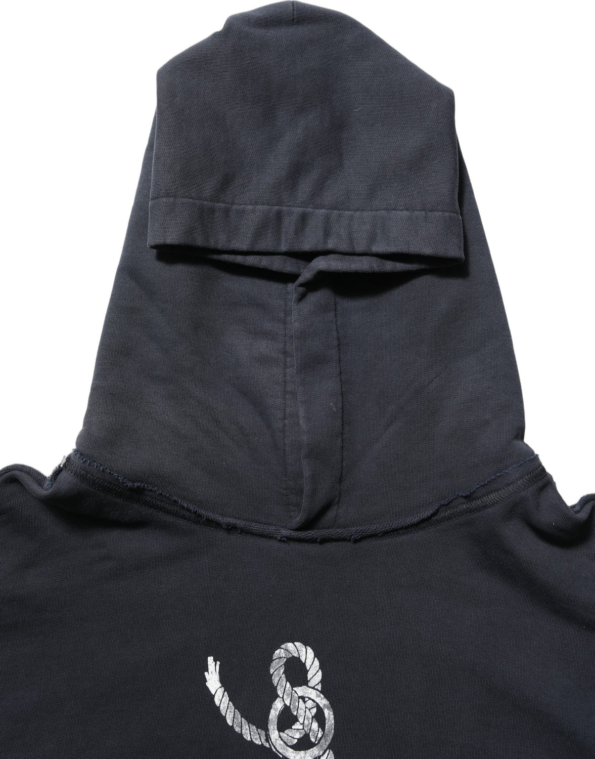 Black Anchor Print Hooded Sweatshirt Sweater
