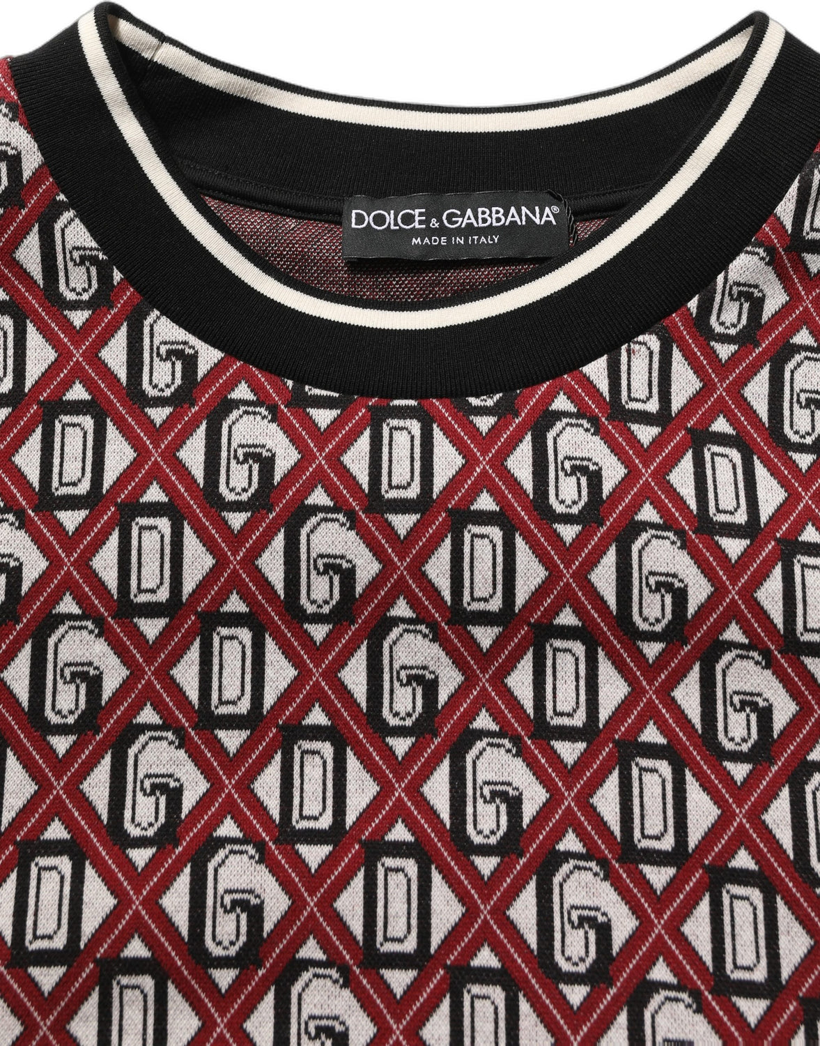 Red Logo Cotton Jacquard Sweatshirt Sweater