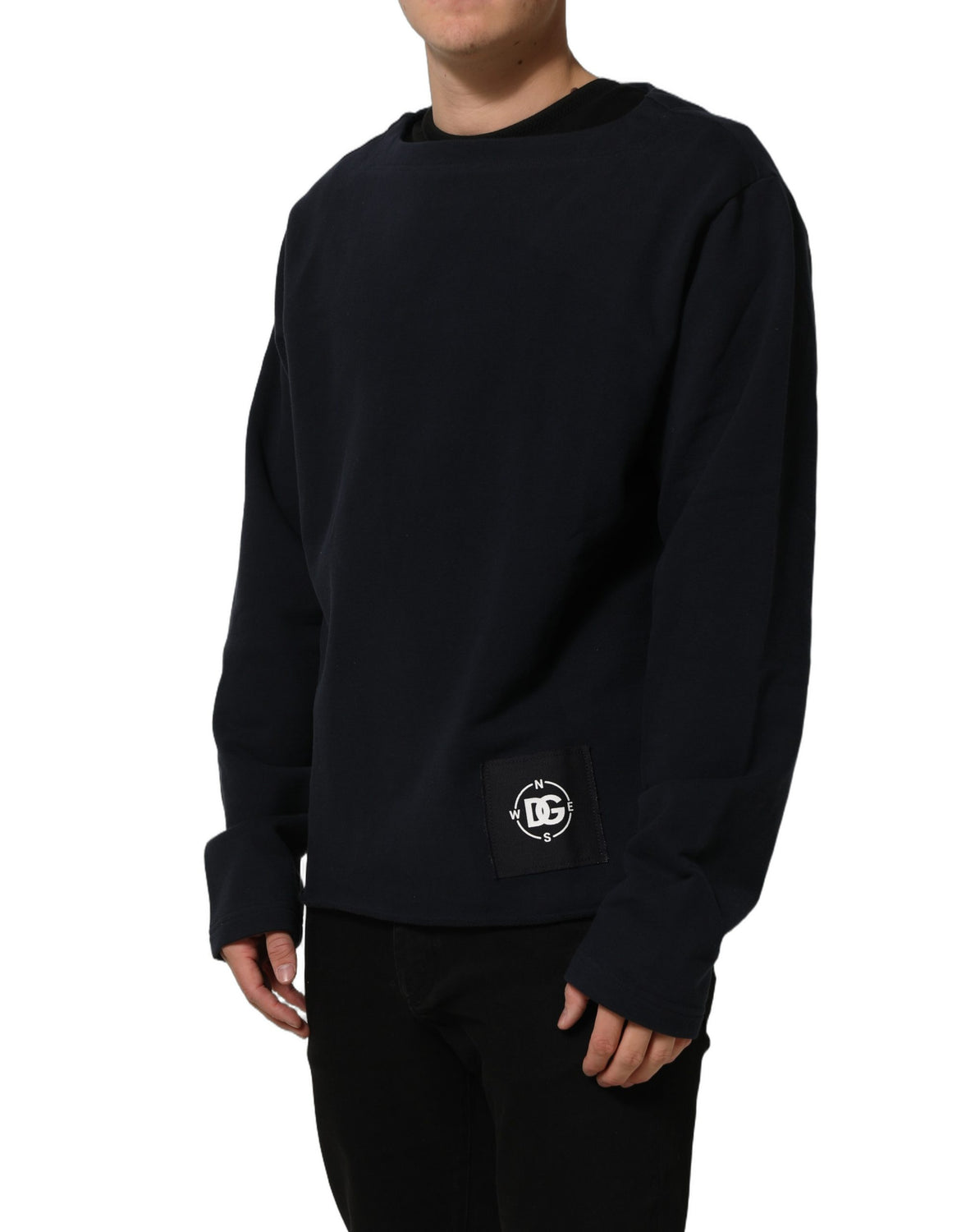 Dark Blue Logo Cotton Sweatshirt Sweater