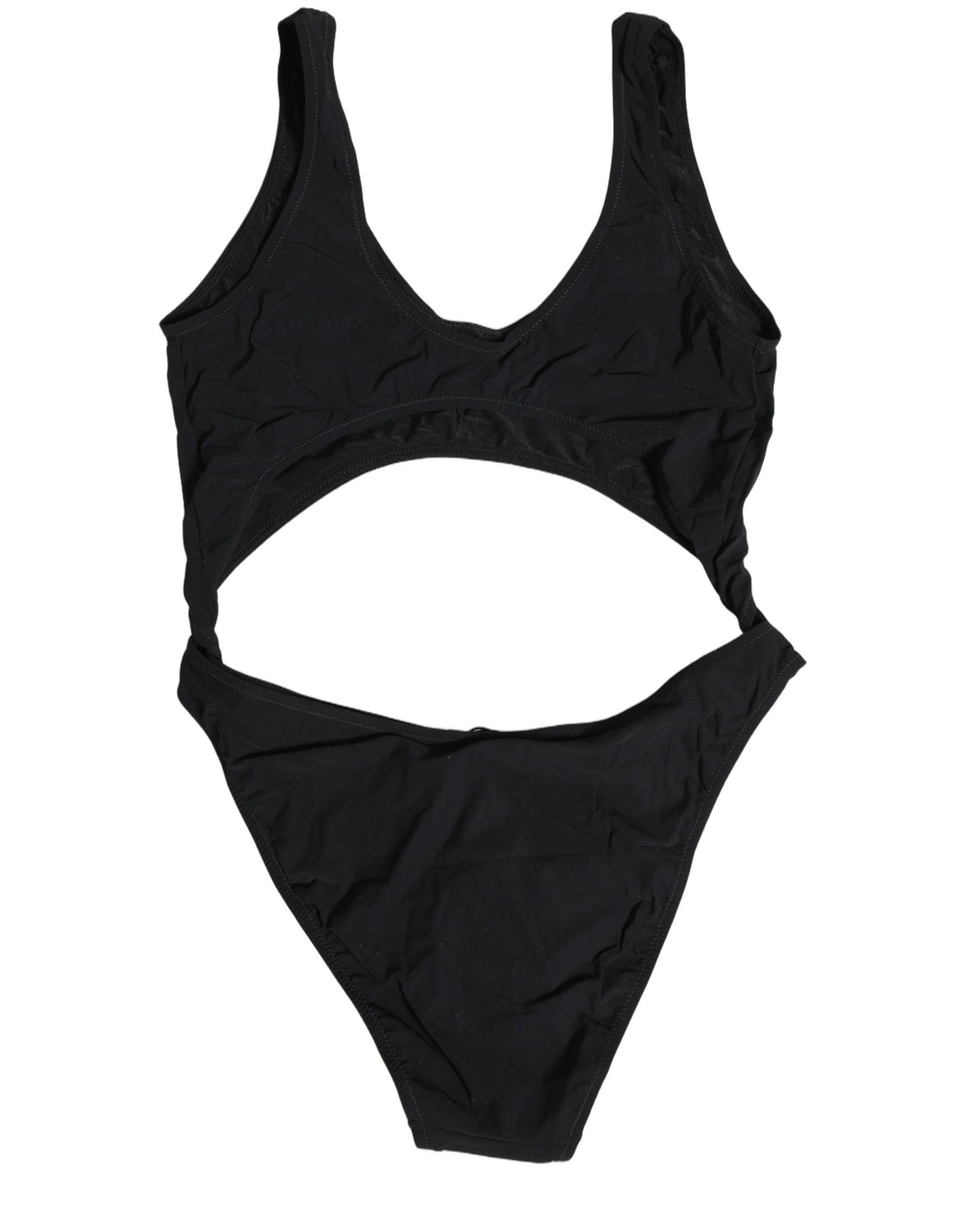 Black Cutout Logo One Piece Swimsuit Swimwear