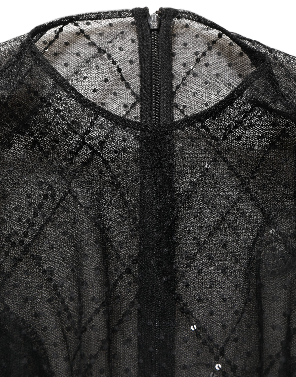 Black Mesh Lace Long Sleeved Maxi Gown Dress