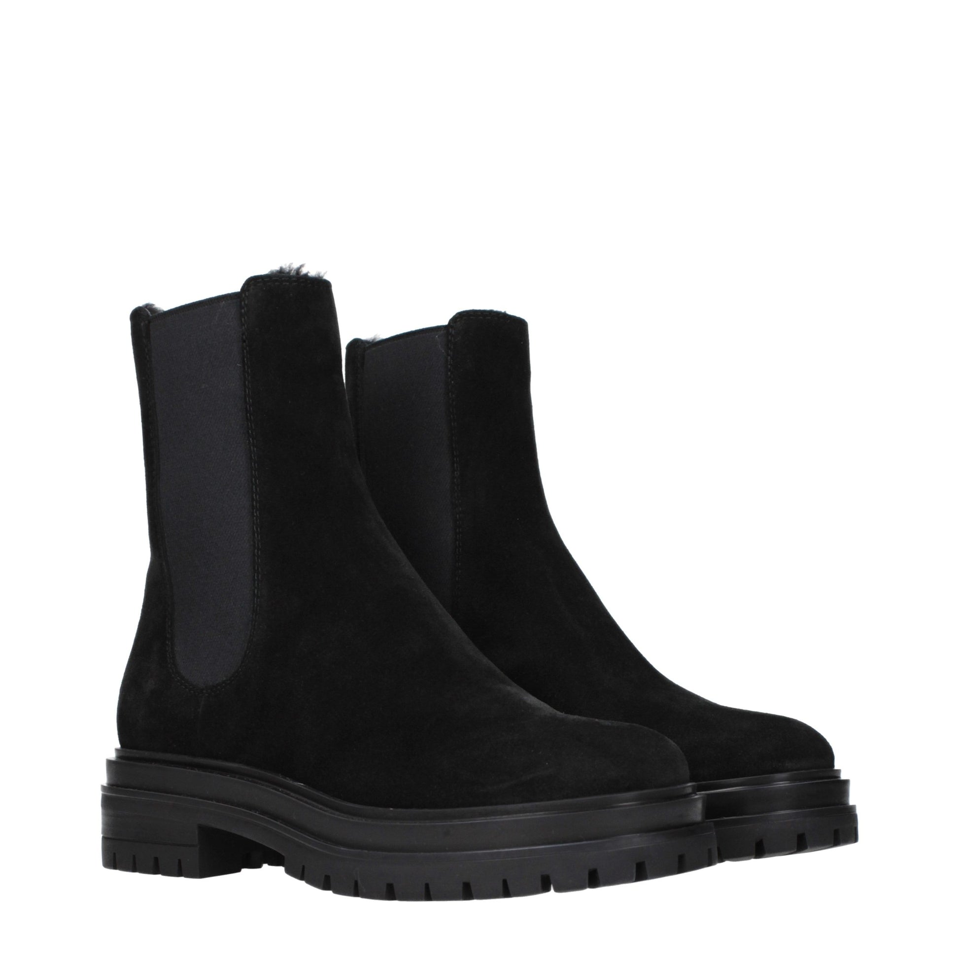 Black Leather Ankle Boots