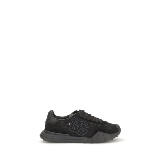 Black Calf Leather Bos Taurus Chunky Sneakers