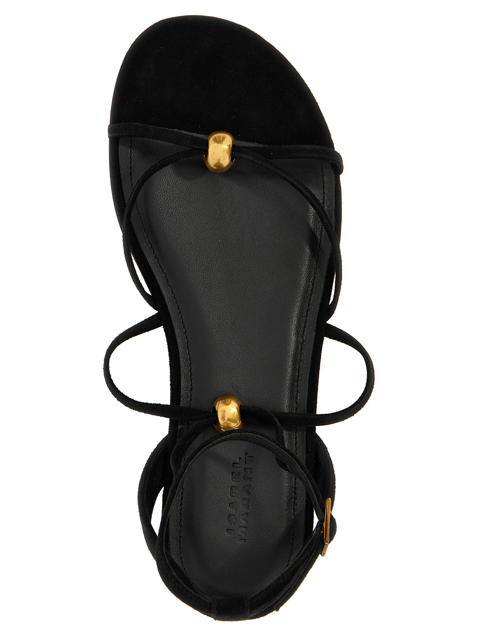 Black Goatskin Flat Sandals