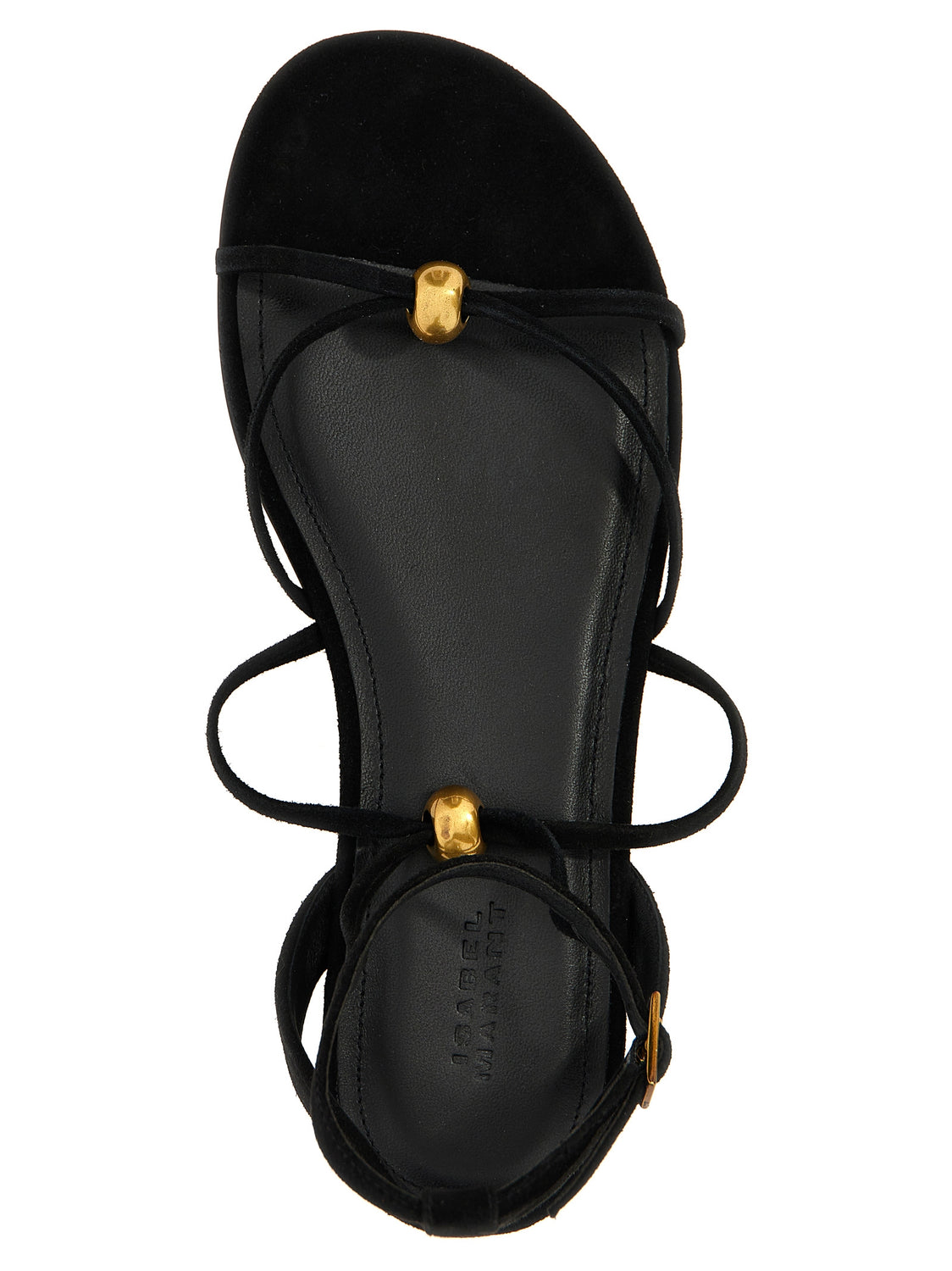 Black Goatskin Flat Sandals