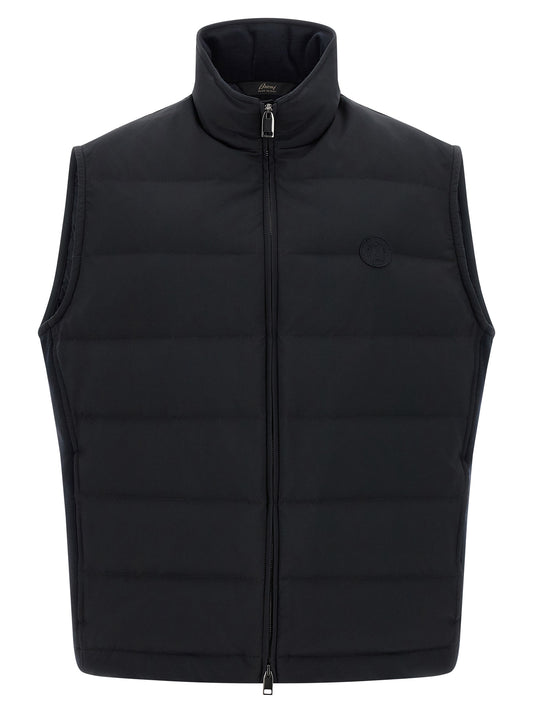 Blue Polyester Sleeveless Jacket