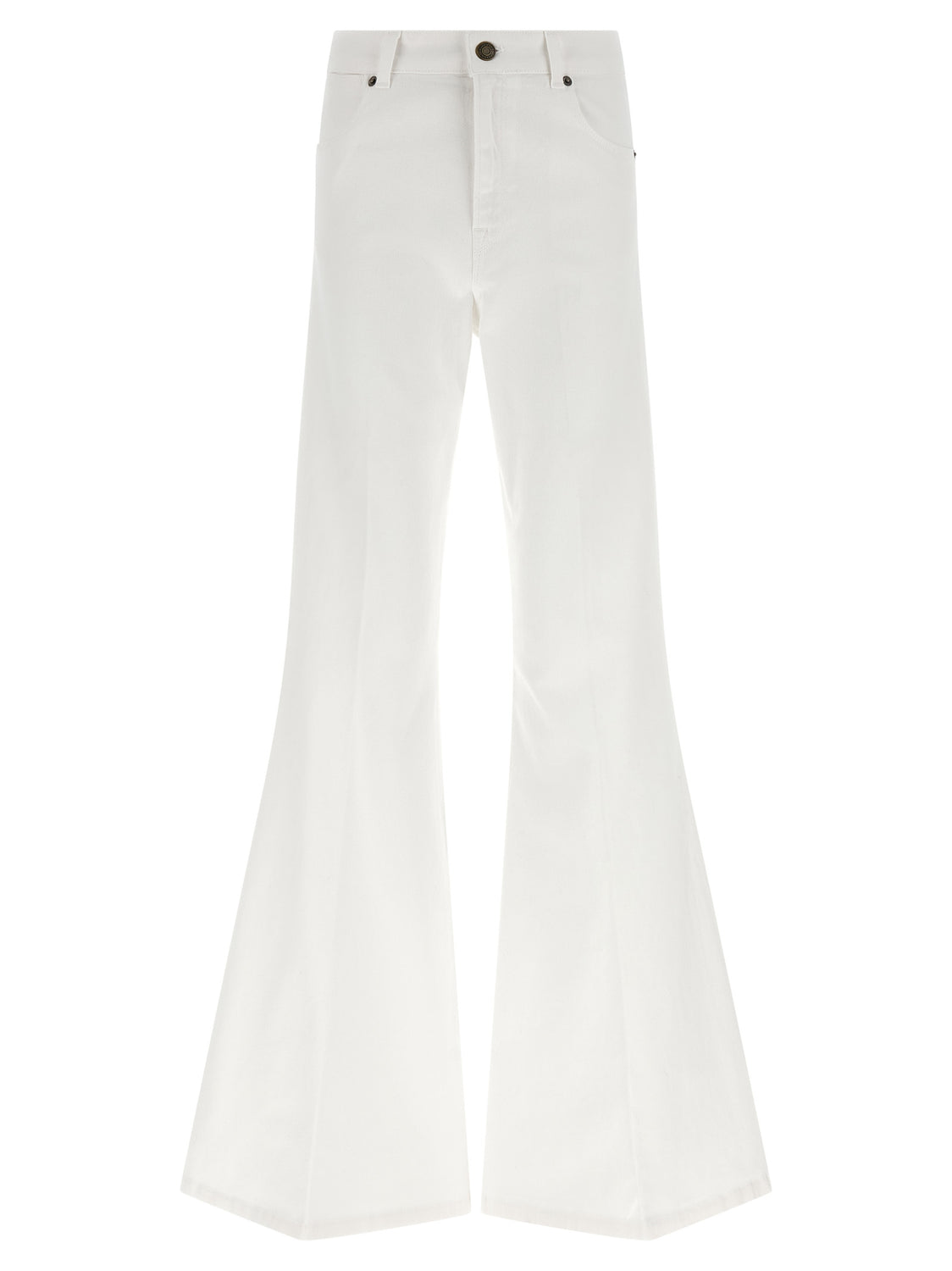 White Cotton Flared Jeans