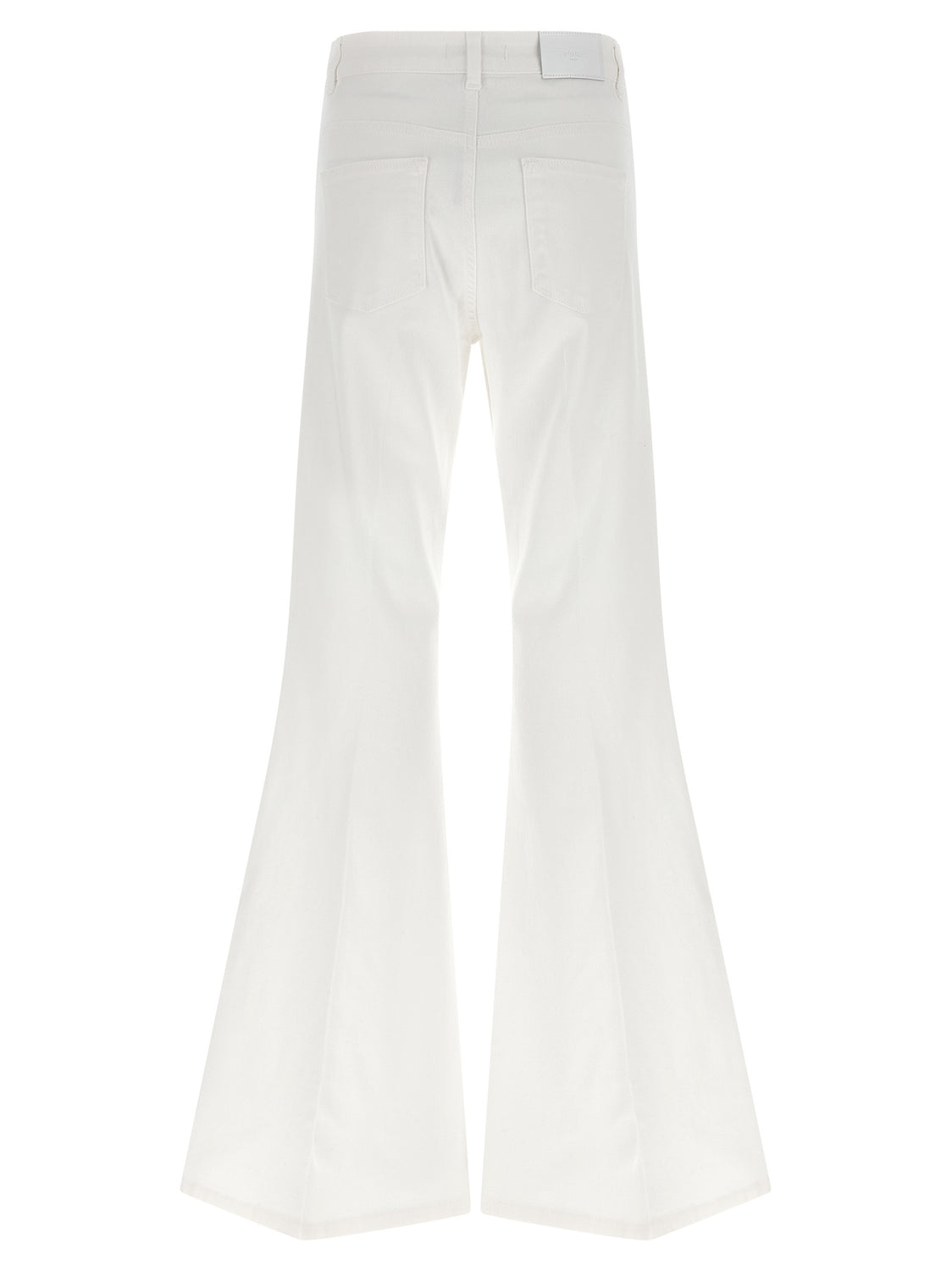 White Cotton Flared Jeans