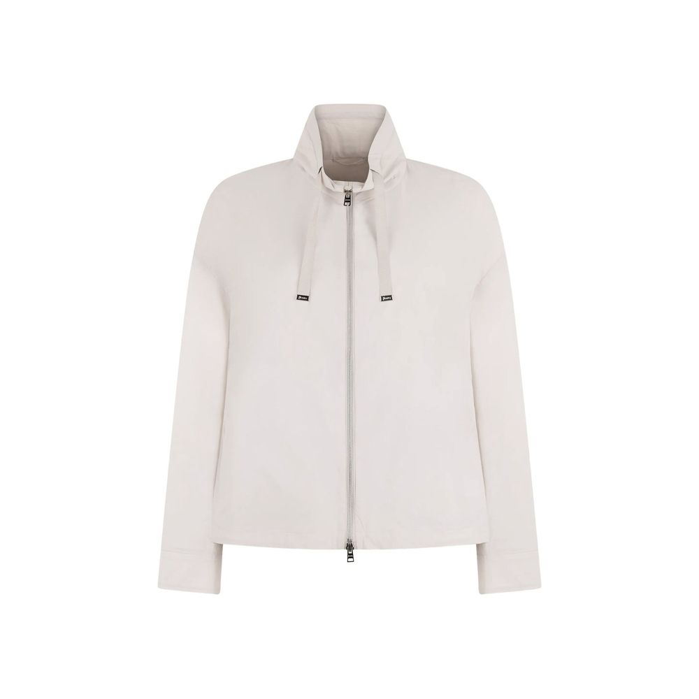 Gray Polyamide Full-Length Jacket
