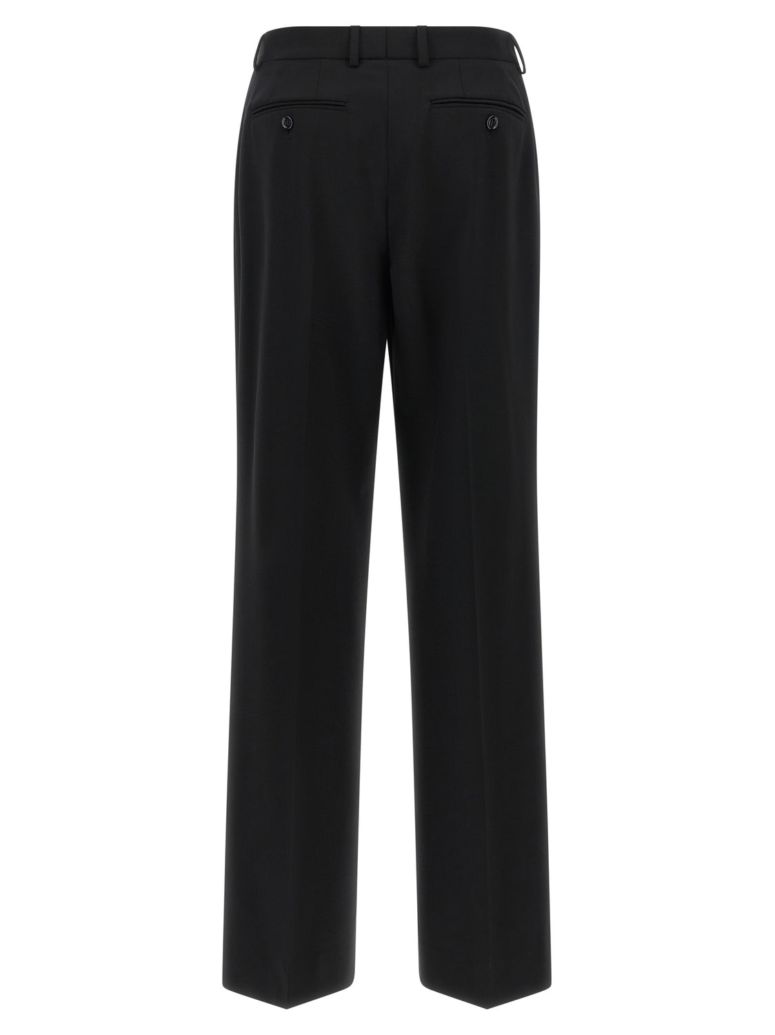 Black Virgin Wool Casual Pants
