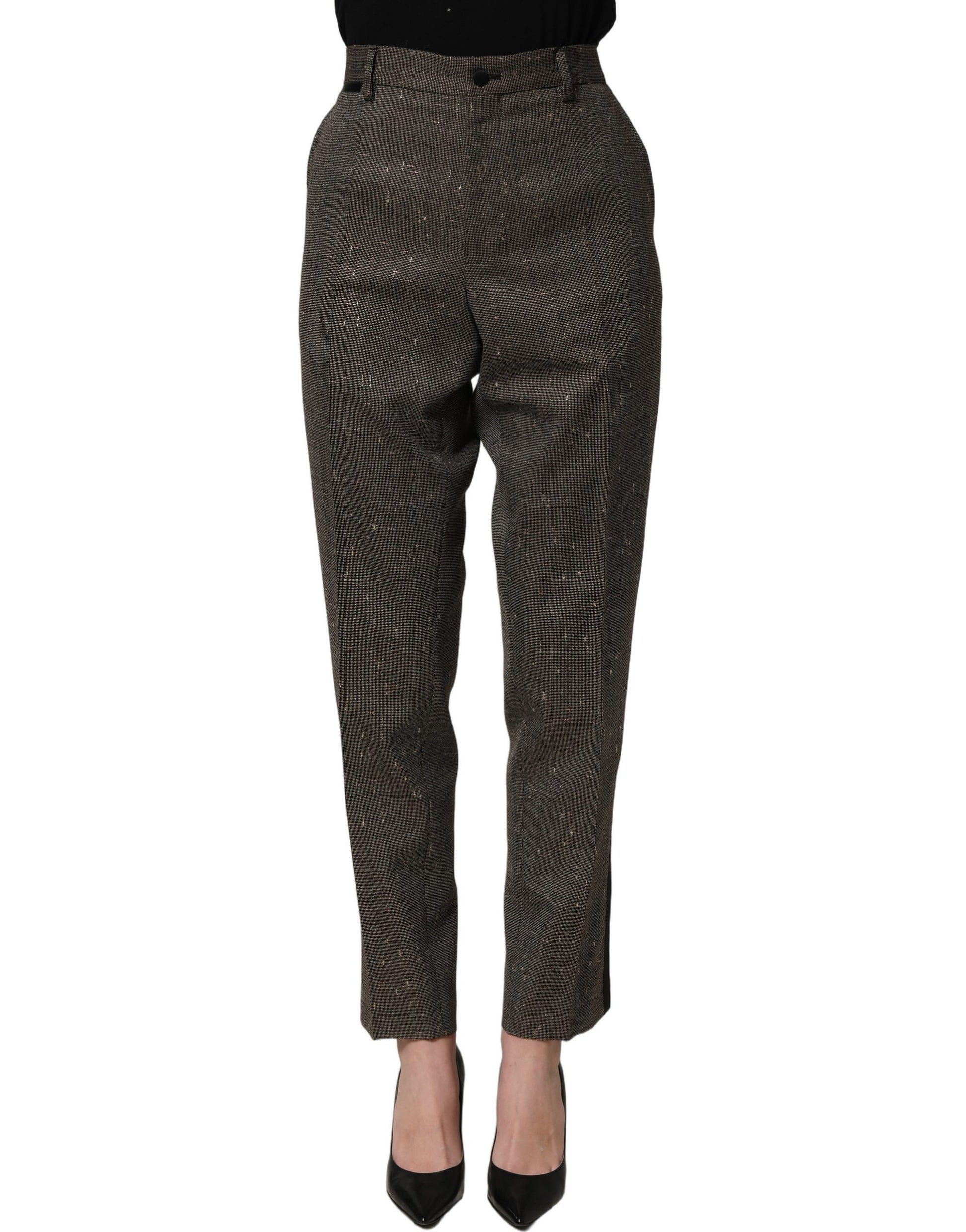 Dark Brown HighWaist Tapered Trouser Pants