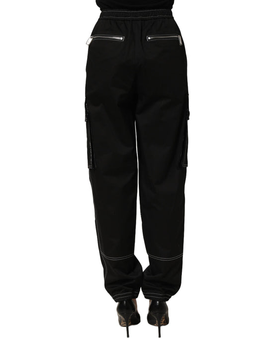 Black Vibe Cargo High Waist Straight Pants