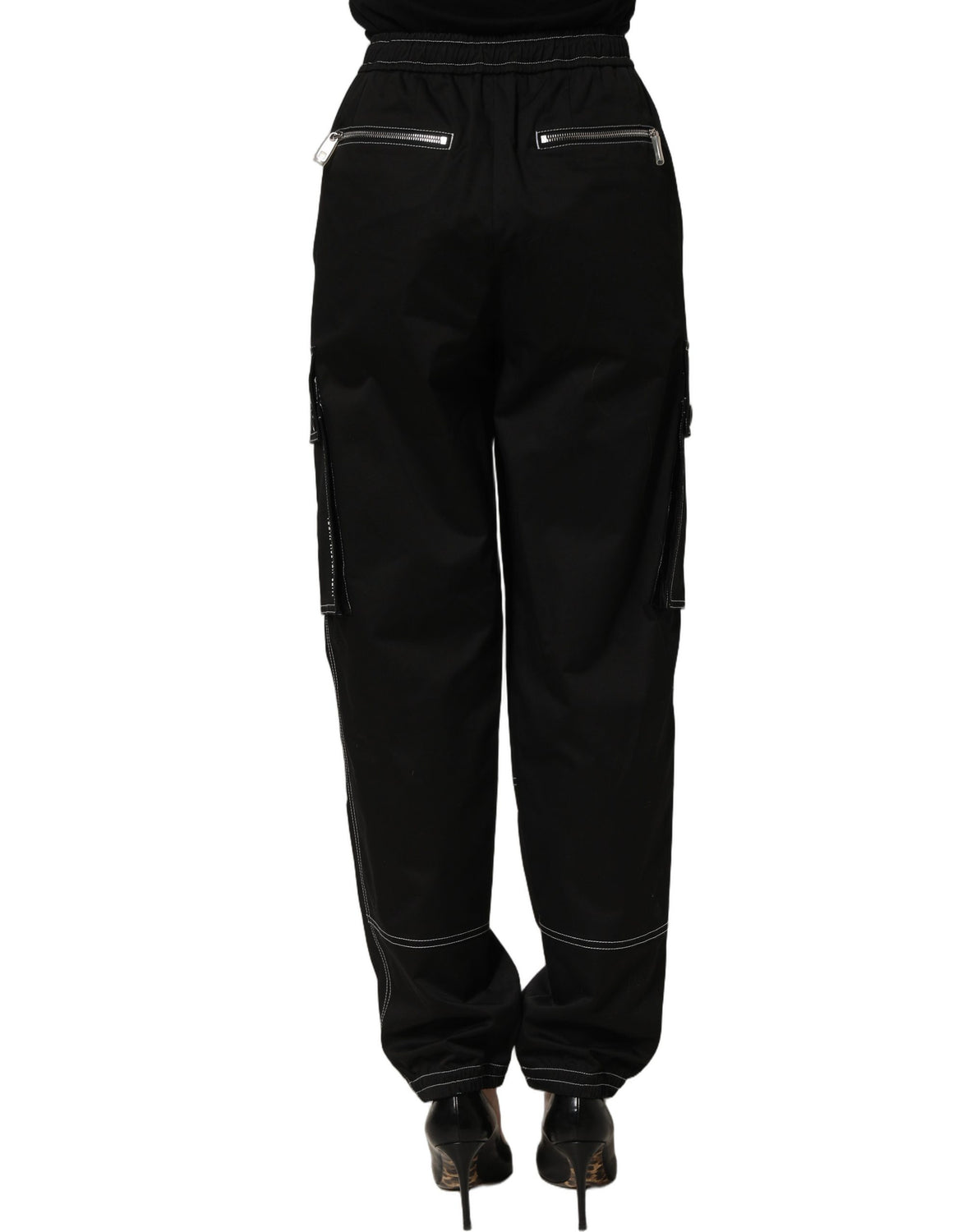 Black Vibe Cargo High Waist Straight Pants